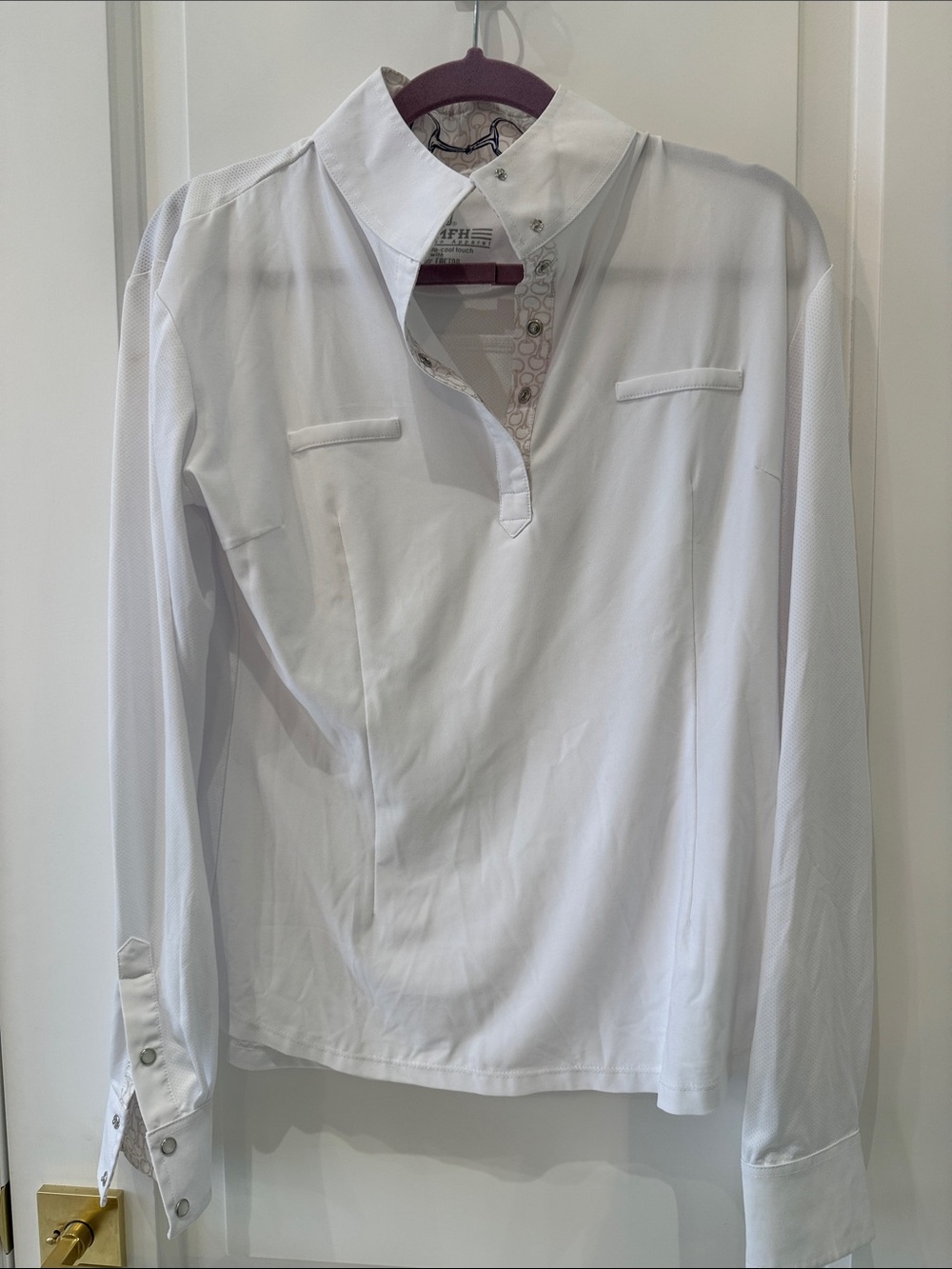 Romfh White Long Sleeve Show Shirt - Performance Polo Style